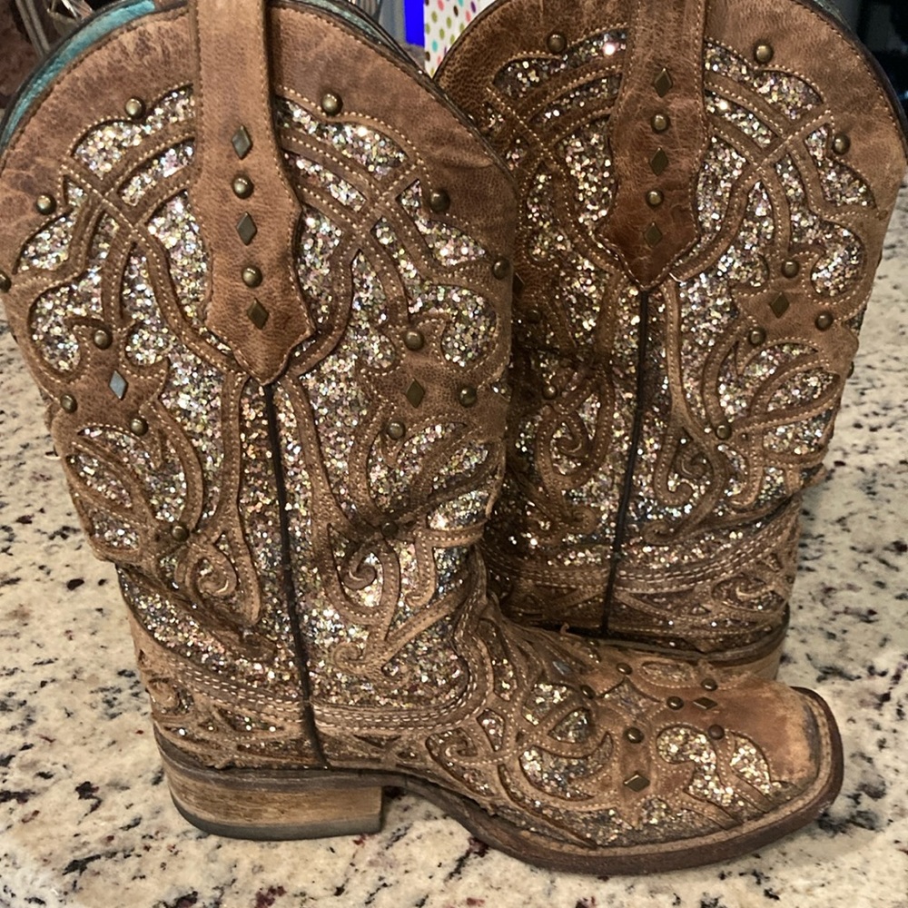 Corral Leather and Glitter cowboy boots